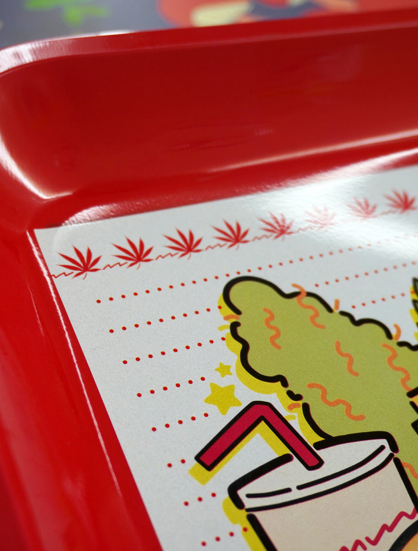 Fast Food Red Large Rolling Tray