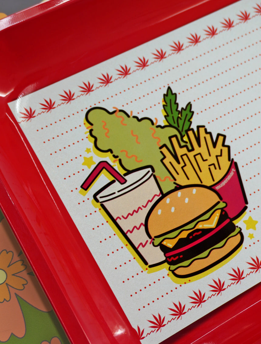 Fast Food Red Large Rolling Tray