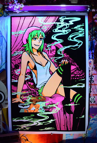 Touch Grass Fuzzy Flocked Blacklight Poster – mugenmart