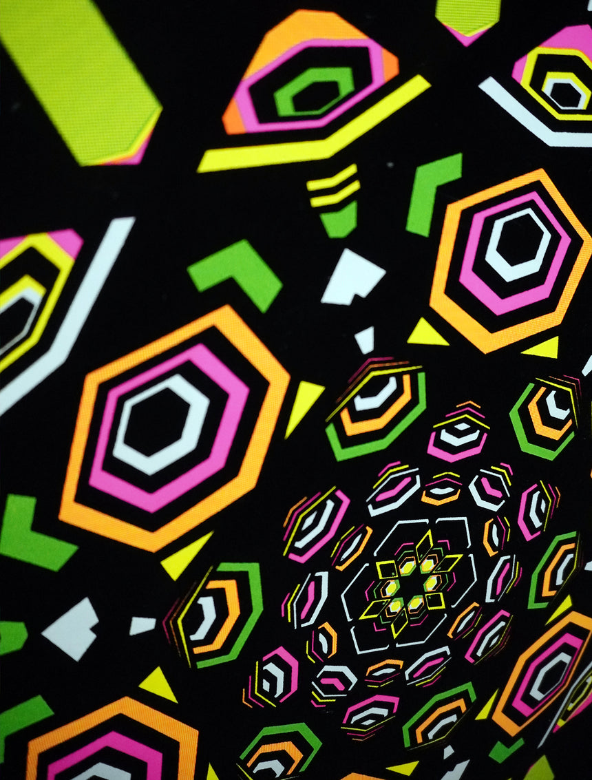 Kaleidoscope Mandala Black light poster