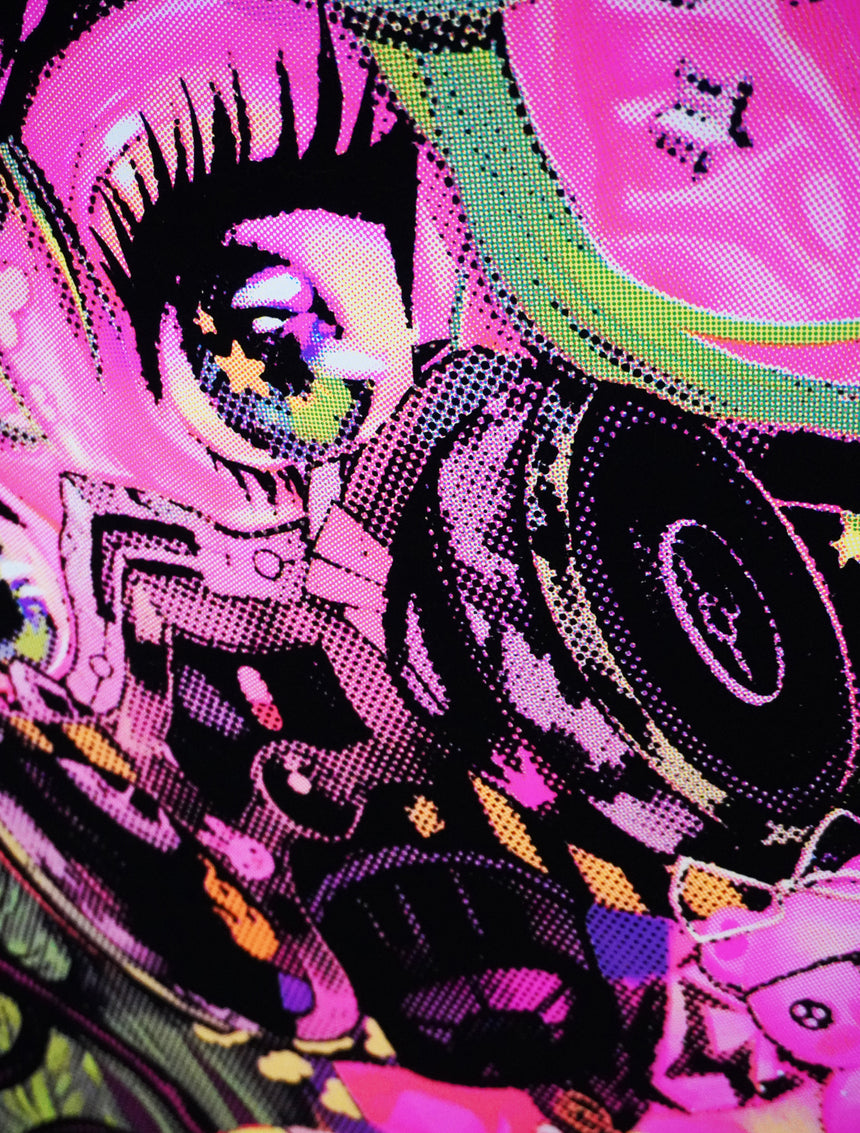 Gasmask Girlie Harajuku Black Light Poster