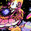 Flocked velvet blacklight poster featuring the 12 astrological zodiacs pixel artwork in UV-reactive neon colors